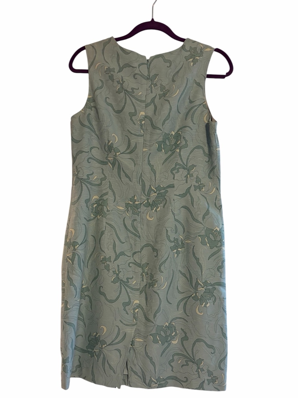 Vintage Tommy Bahama 100% Silk Shift Dress 8 Floral Blue Green - Picture 2 of 6